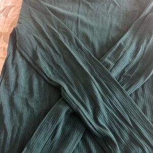 Ribbed Green Long Sleeve Top
